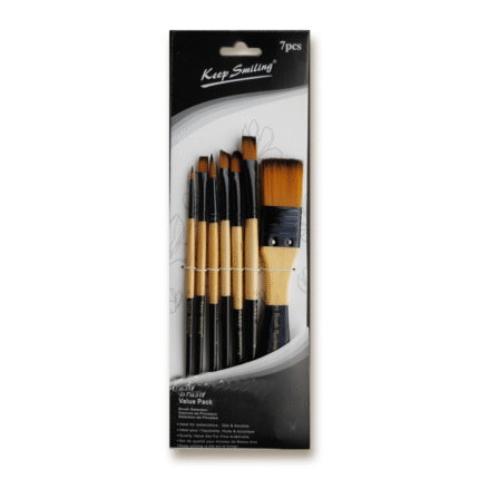 Keep Smiling Mix Artist Paint Brush Set Of 7 Pcs A0003